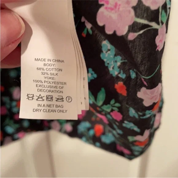 Kate Spade Floral Peplum Lace Yoke Top Size Medium - Picture 6 of 8